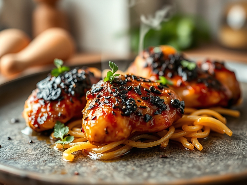 Freshly prepared black pepper chicken recipes