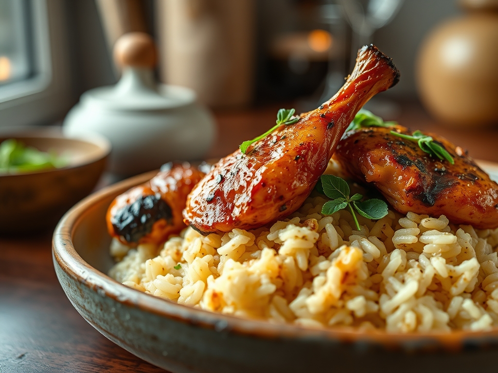 Freshly prepared chicken recipes over rice