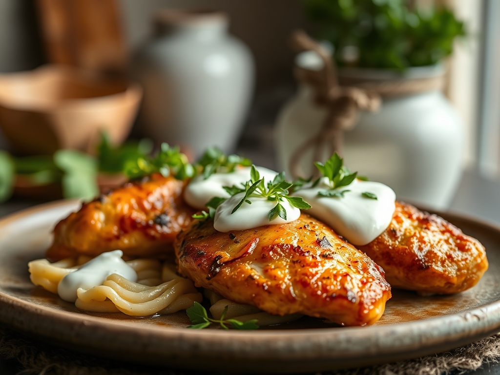 Freshly prepared chicken recipes using sour cream