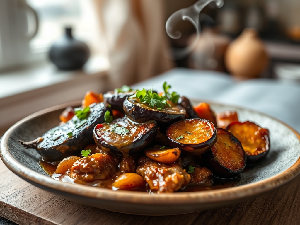 Freshly prepared eggplant beef recipes