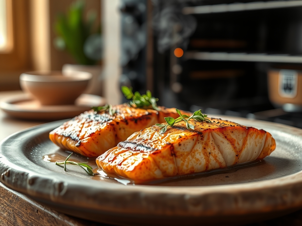 Freshly prepared grilled salmon recipes in oven