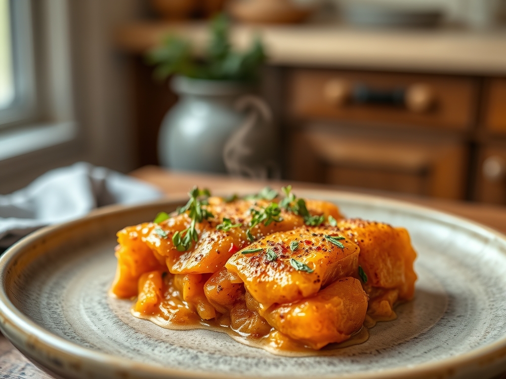 Freshly prepared healthy sweet potato recipes casserole