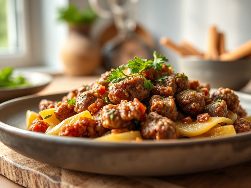 Freshly prepared low carb ground beef recipes for dinner