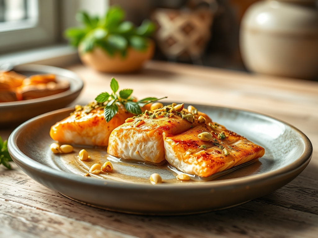Freshly prepared pistachio salmon recipes