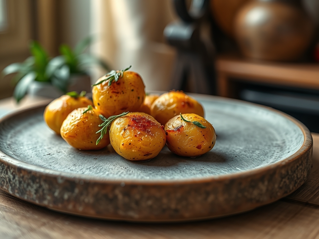Freshly prepared small golden potato recipes