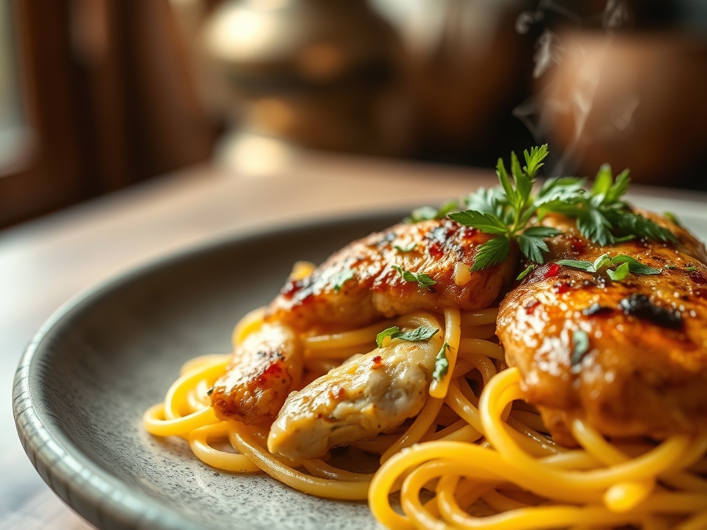 Freshly prepared spaghetti squash and chicken recipes